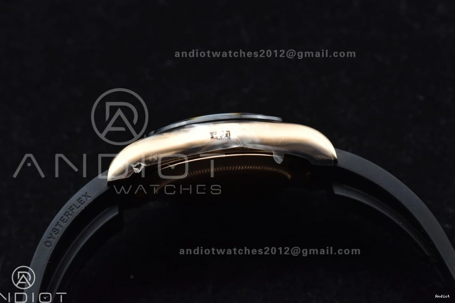 Best Daytona SH4130 116518 Oysterflex Strap RG 1:1 APSF Dial Rubber on Black Edition 0404